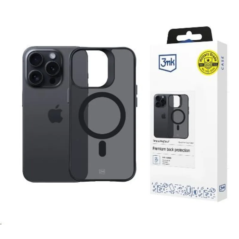 3mk ochranný kryt Smoke MagCase pro Apple iPhone 15 Pro Max 5903108563635