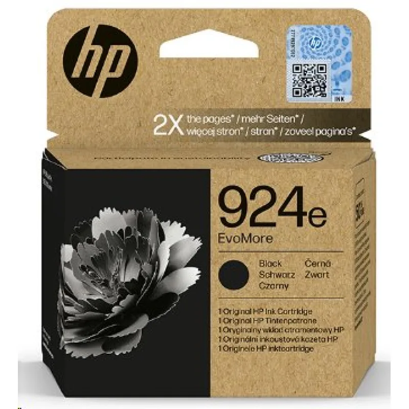 HP 924e EvoMore Black Original Ink Cartridge, 1000str. 4K0V0NE#CE1