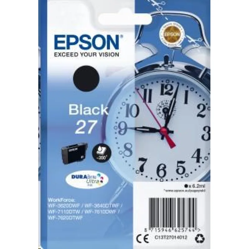 Atrament EPSON čierny Singlepack "Alarm clock" Black 27 DURABrite Ultra…
