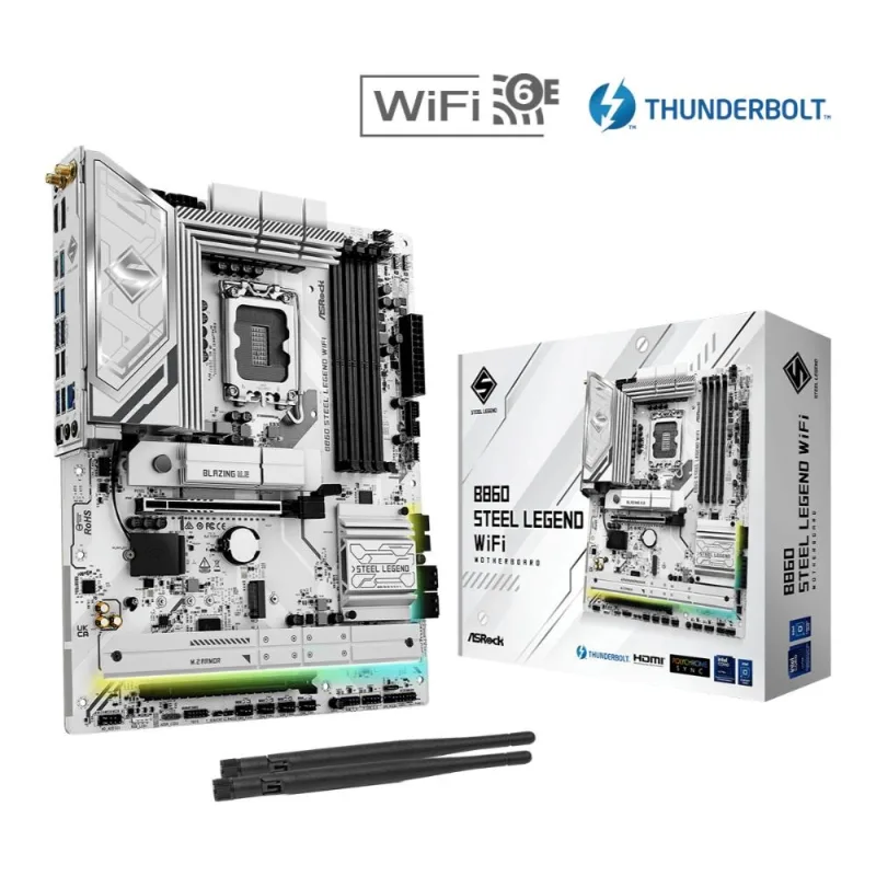 ASRock MB Sc LGA1851 B860 Steel Legend WiFi, Intel B860, 4xDDR5, …