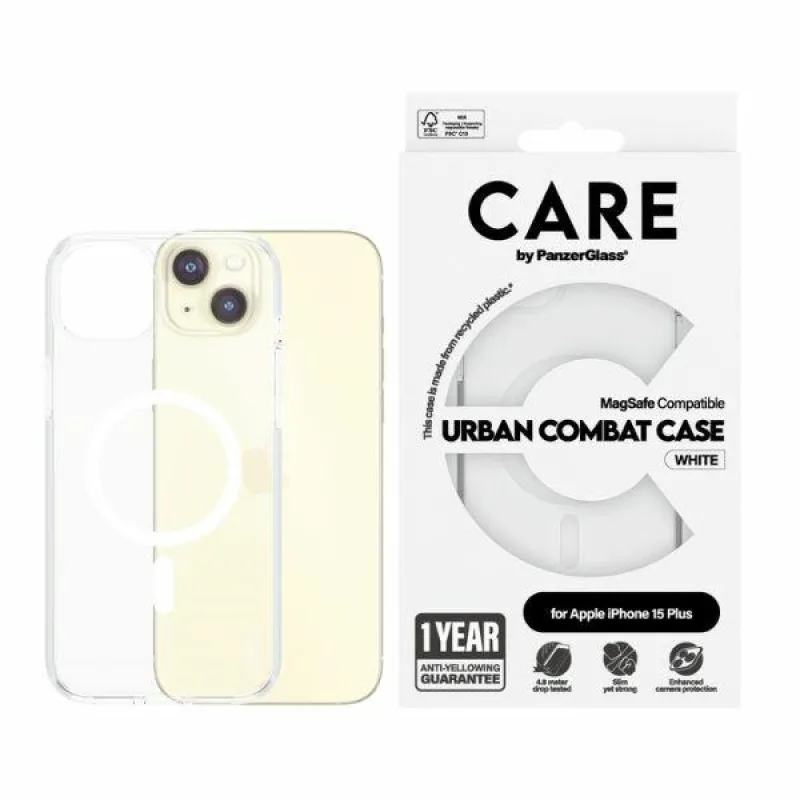 CARE by PanzerGlass Urban Combat Case MagSafe pre iPhone 15 Plus - biely