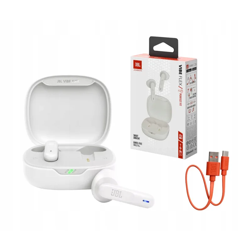 Slúchadlá JBL Vibe Flex White JBLVFLEXWHT