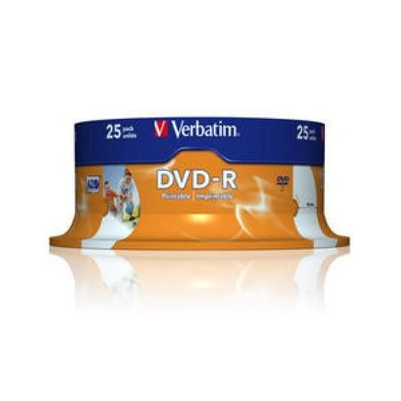 VERBATIM DVD-R(25-Pack)Vreteno/ Inkjet Printable/ 16x/ 4.7GB 43538