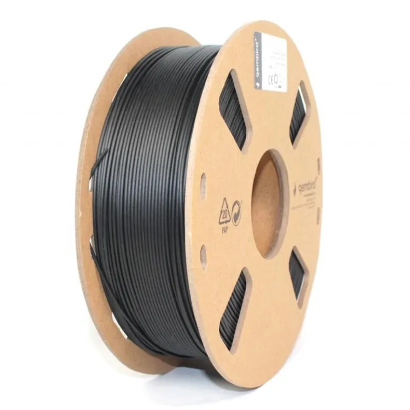GEMBIRD Tlačová struna (filament) PLA, 1, 75 mm, 1 kg, čierna 3DP-PLA1…