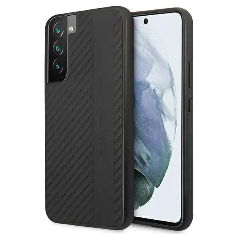 Puzdro AMG Carbon Stripe&Embossed pre Samsung Galaxy S22+ – čierne