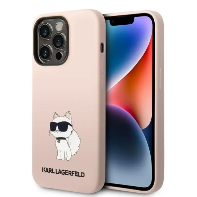 Karl Lagerfeld KLHCP14LSNCHBCP iPhone 14 Pro 6,1" pevný obal ružovo-ružový silikónový chupette