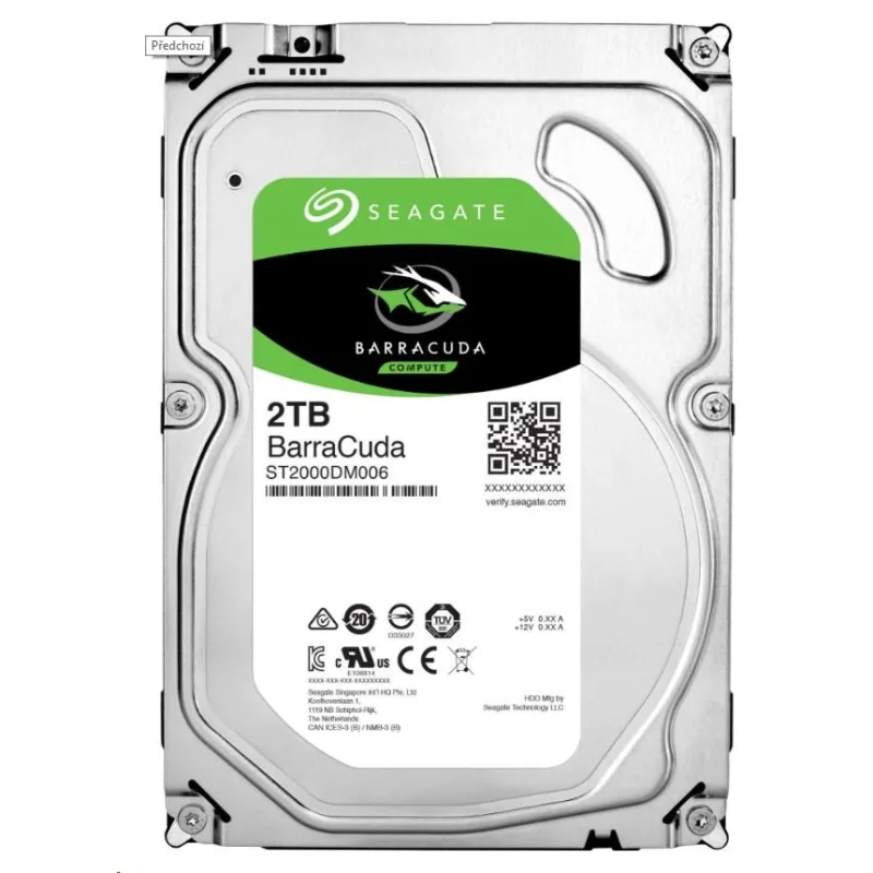 SEAGATE HDD 2TB BARRACUDA, 3.5", SATAIII, 7200 RPM, Cache 256MB…
