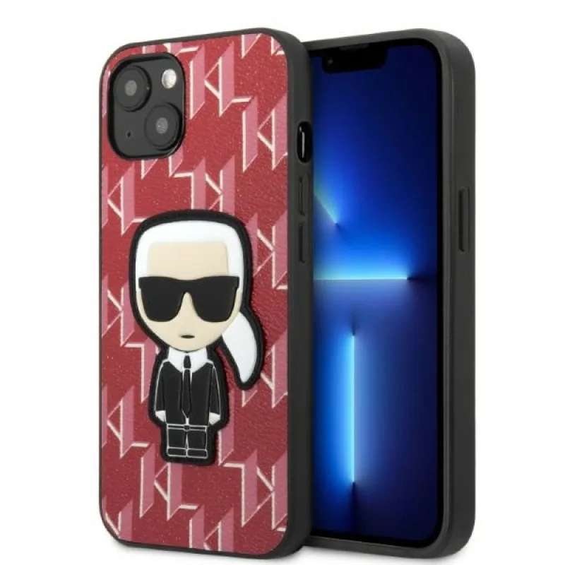 Karl Lagerfeld KLHCP13MPMNIKPI iPhone 13 6,1" pevný obal červeno/červený Monogram Ikonik Patch