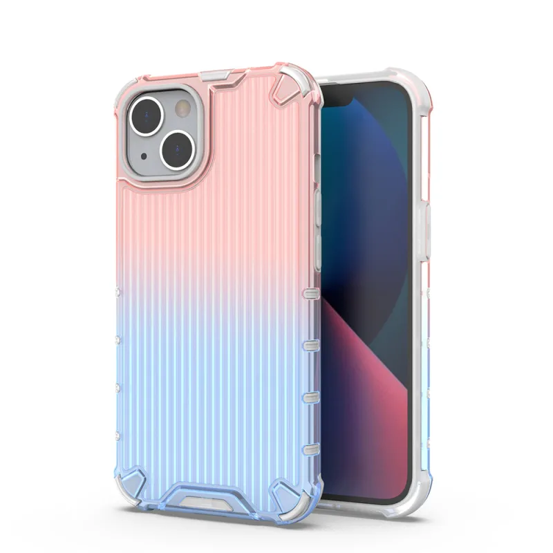 Ombre Protect Case pre iPhone 13 ružové a modré pancierové puzdro