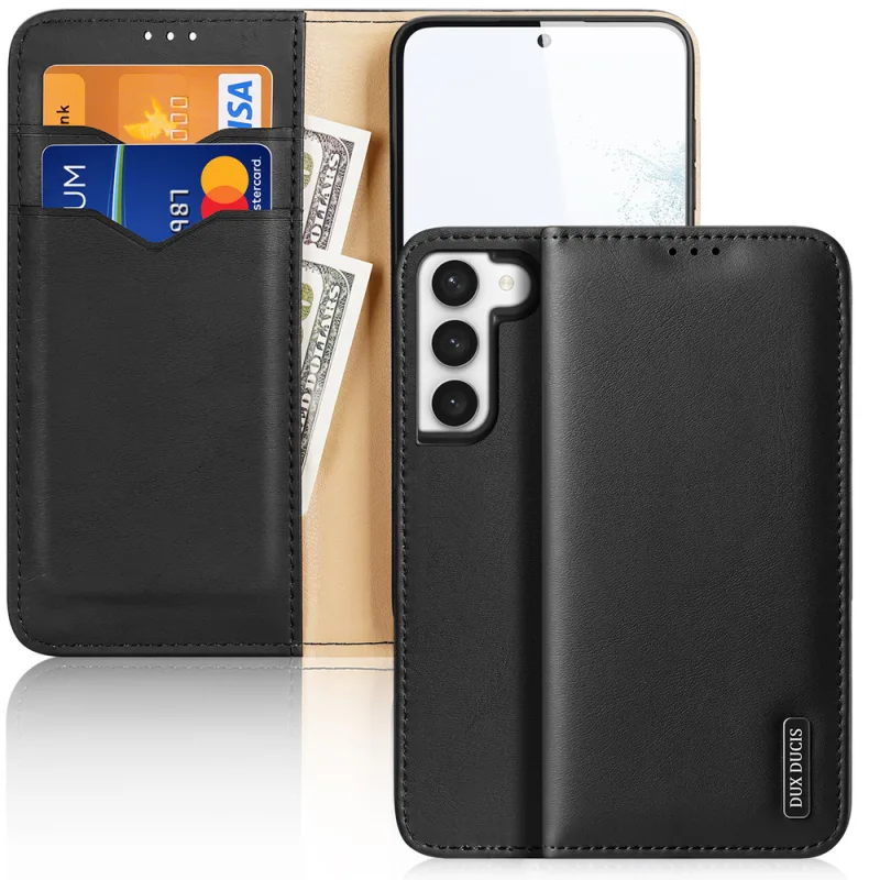 Puzdro Dux Ducis Hivo Samsung Galaxy S23+ flipové puzdro stojan na peňaženku RFID blocker black
