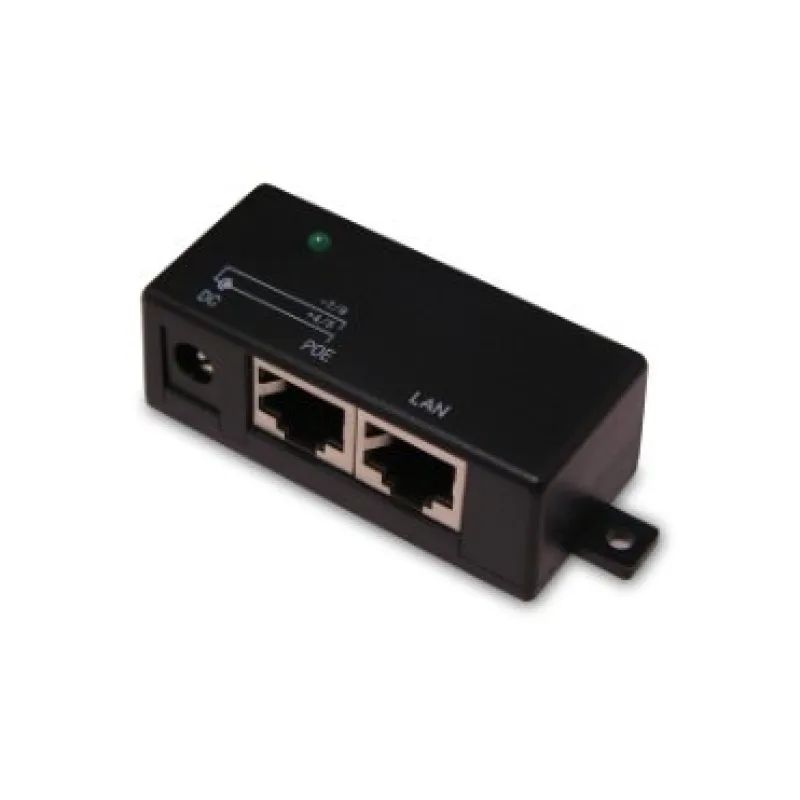 OXnet jednoduchý POE Injektor s LED, čierny POE-SPL