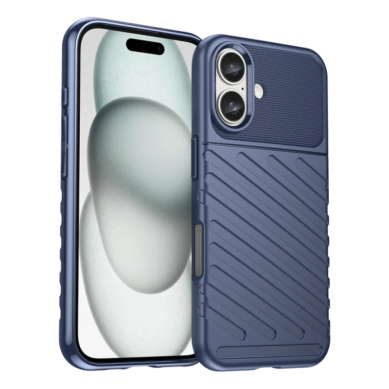 Silikónový obal Thunder Case pre iPhone 16 Plus – modrý