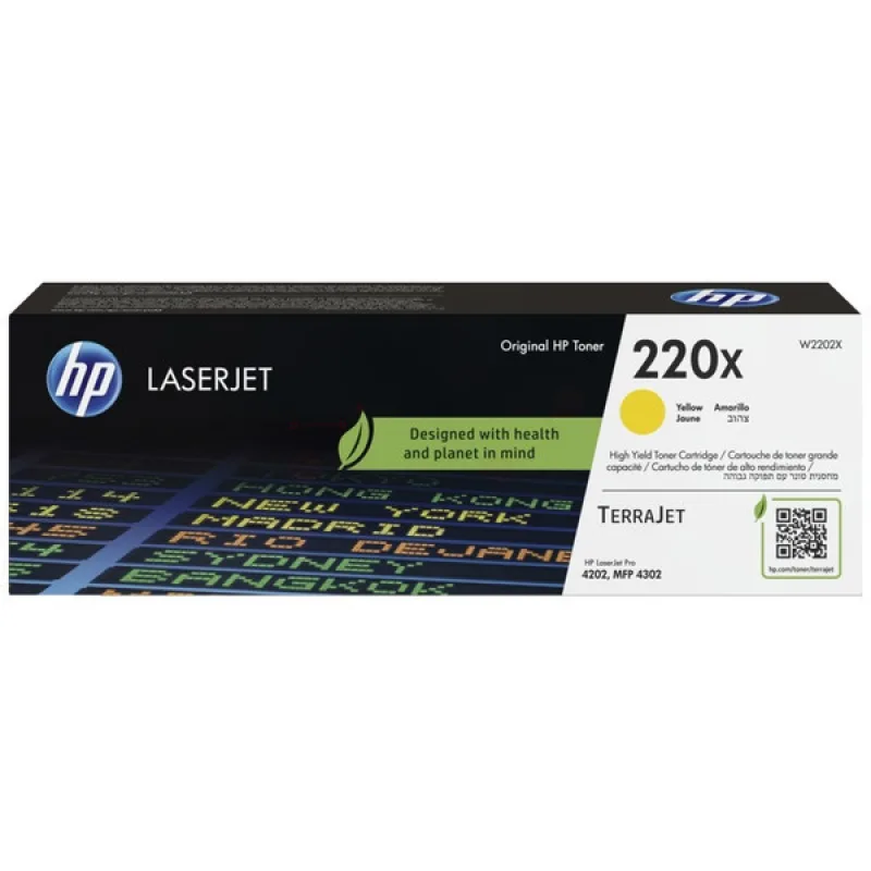 HP W2202X, žltý toner. kazeta HP LaserJet 220X W2202X