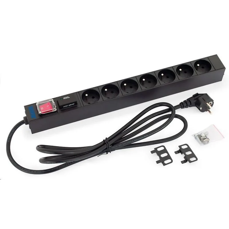 TRITON 19" rozvádzač 1U; 7 x zásuvka podľa ČSN, max. 16 A; kábel 3 x 1,…