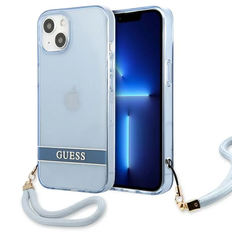Guess GUHCP13MHTSGSB iPhone 13 6,1 "modré / modré pevné puzdro Translucent Stap