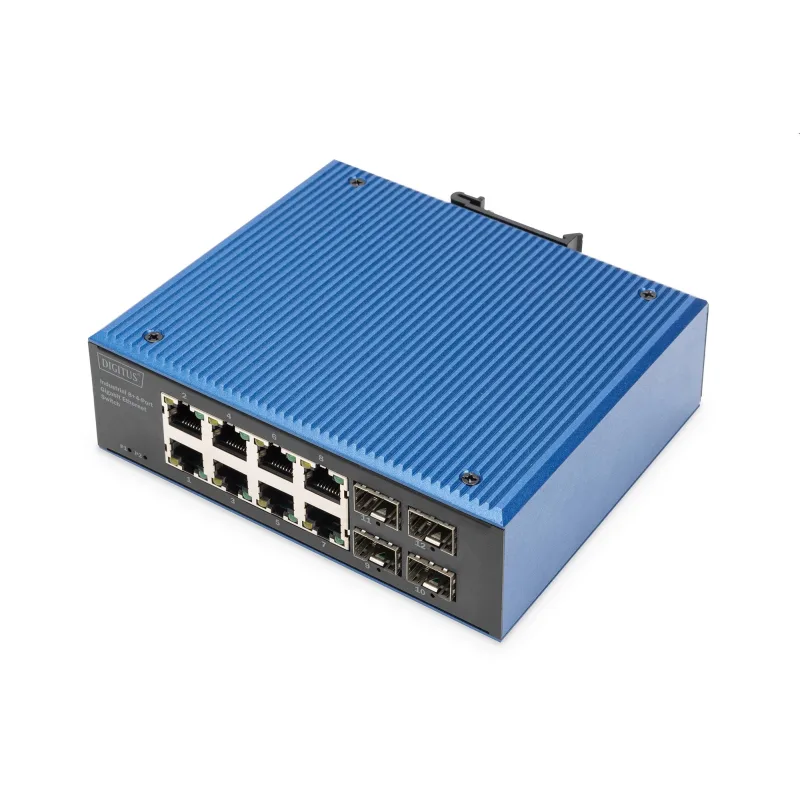 DIGITUS Industrial 8+4-Port Gigabit Ethernet Switch 8 x GE RJ45 + 4 SFP Port