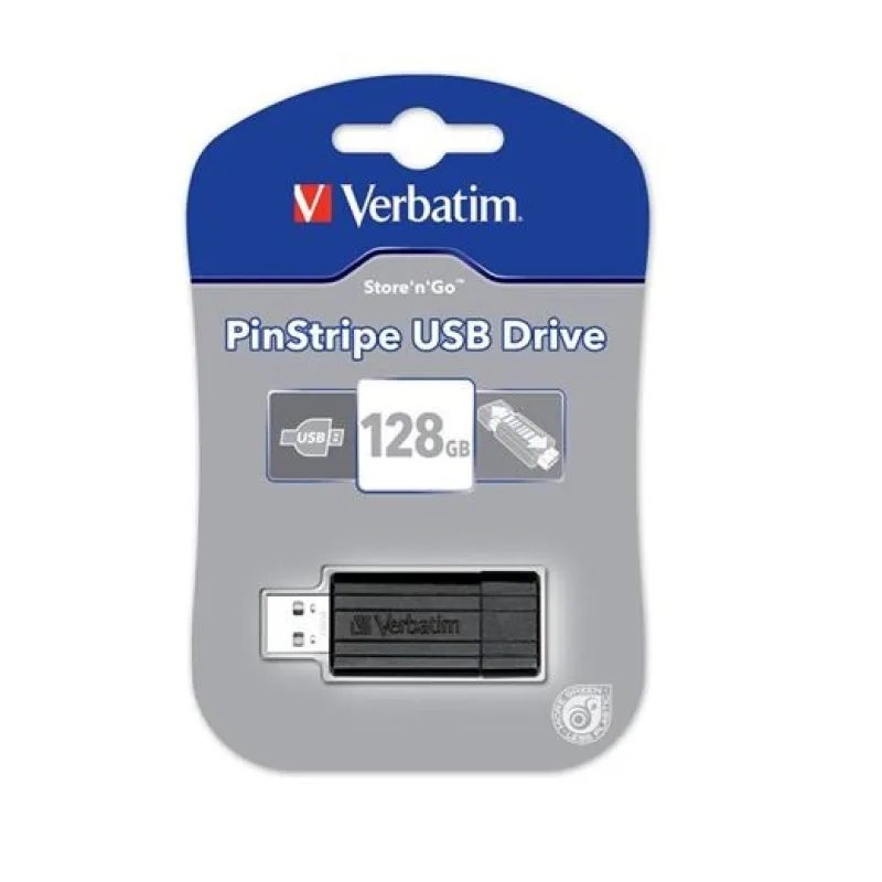 VERBATIM USB Flash Disk Store "n" Go PinStripe 128GB - Black…