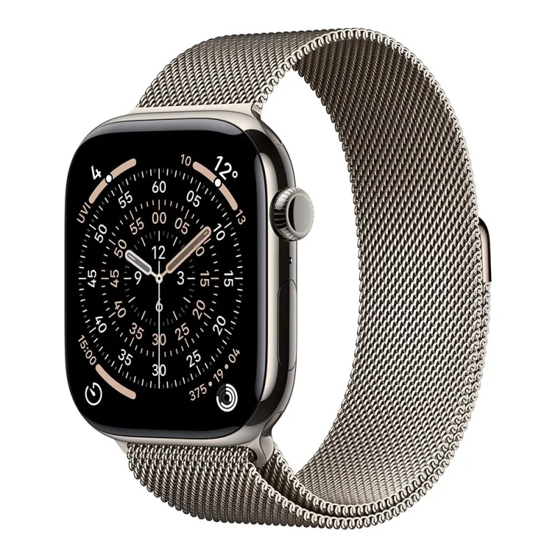 Apple Watch Series 11 GPS + Cellular 46mm Prírodný titán s prírodným milánskym ťahom - M/L