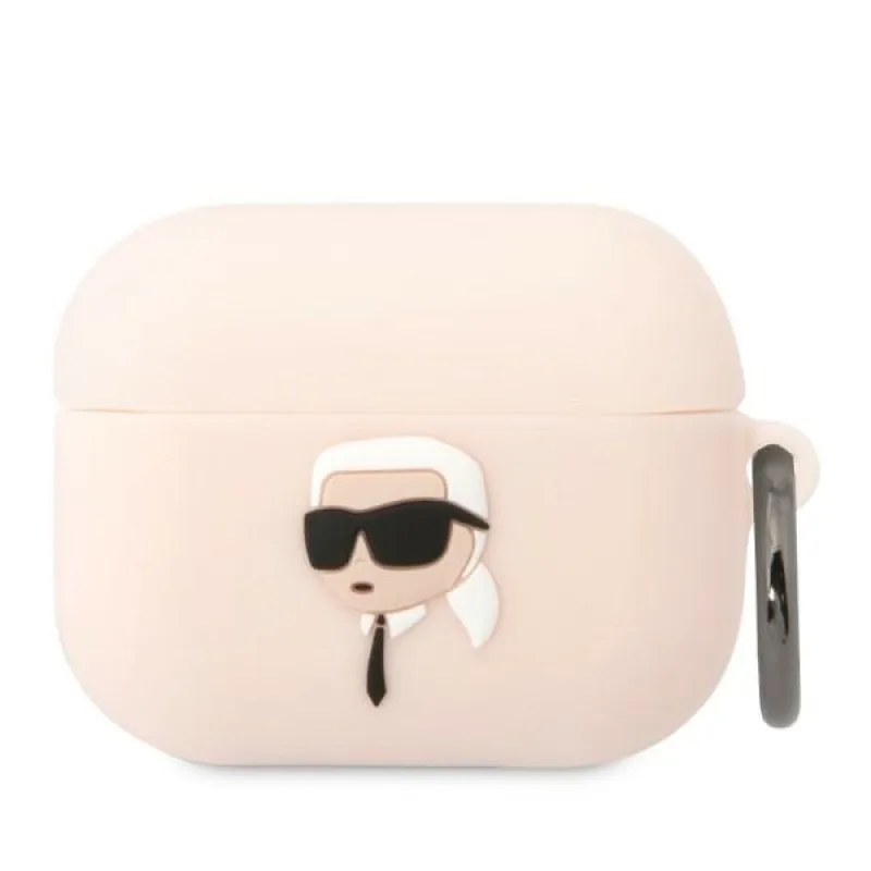 Karl Lagerfeld KLAPRUNIKP kryt AirPods Pro ružový/ružový Silikónový Karl Head 3D