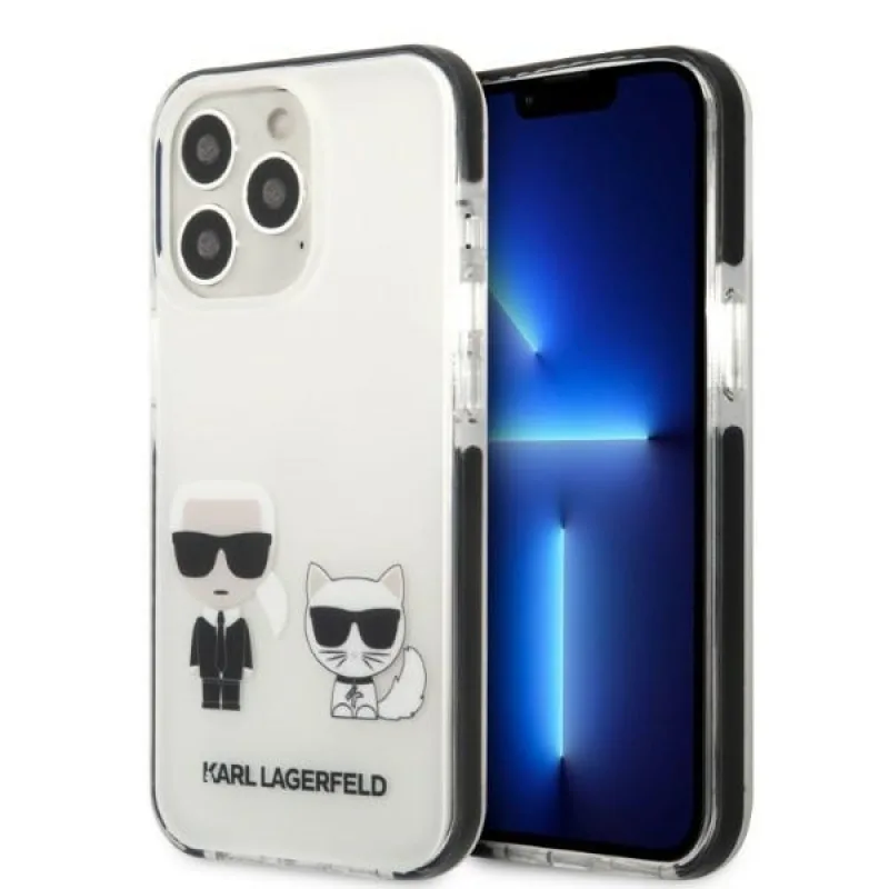 Karl Lagerfeld KLHCP13LTPEKCW pevné puzdro na iPhone 13 Pro / 13 6,1" bielo/biele Karl&Choupette