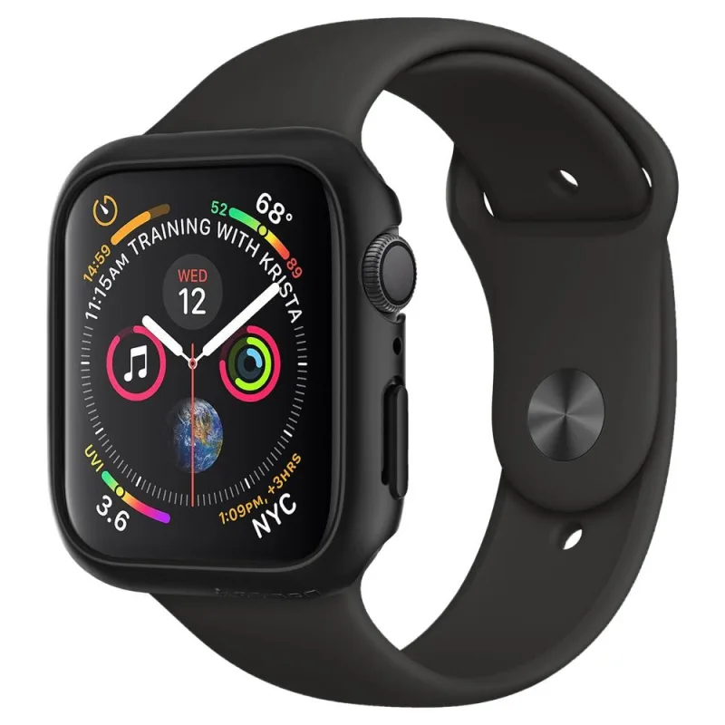 Puzdro Spigen Thin Fit pre Apple Watch 4/5/6/SE (44 mm) – čierne