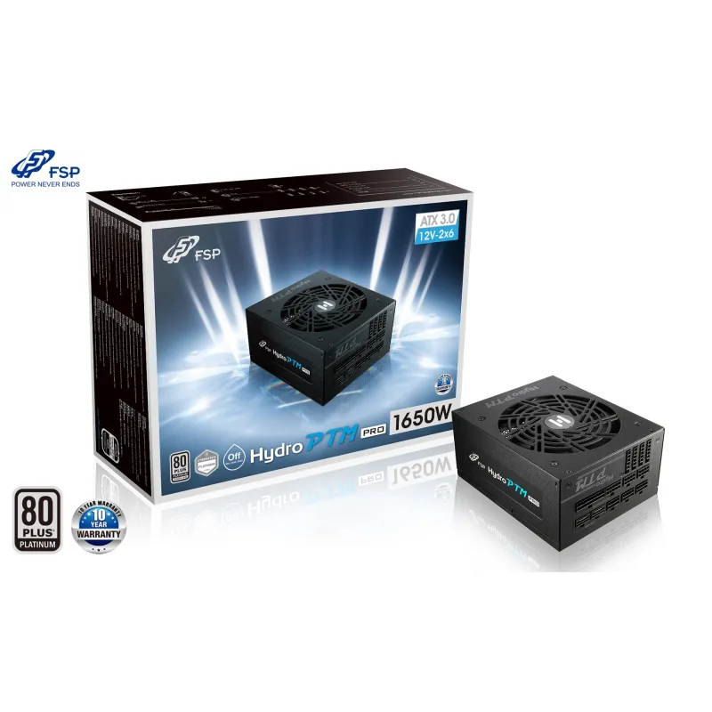 FSP HYDRO PTM PRO 1650/ 1650W/ ATX 3.1/ 80PLUS Platinum/ Modular/ Retail…