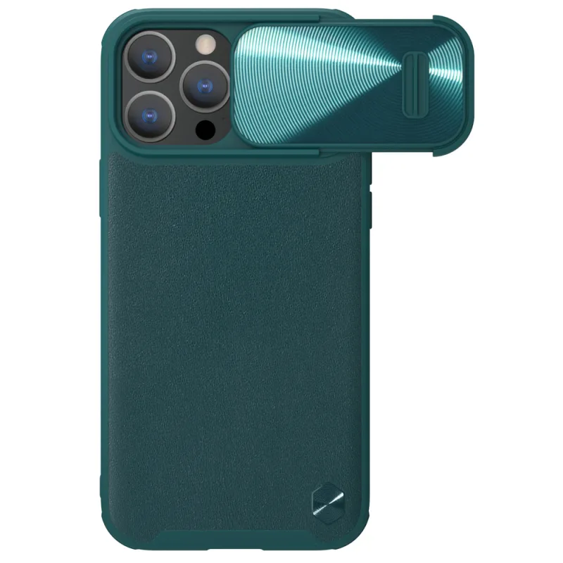 Nillkin CamShield Leather S Case Puzdro na iPhone 14 Pro Max s krytom fotoaparátu zelené