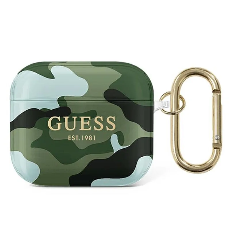 Guess GUA3UCAMA kryt AirPods 3 zelený/khaki Camo Collection