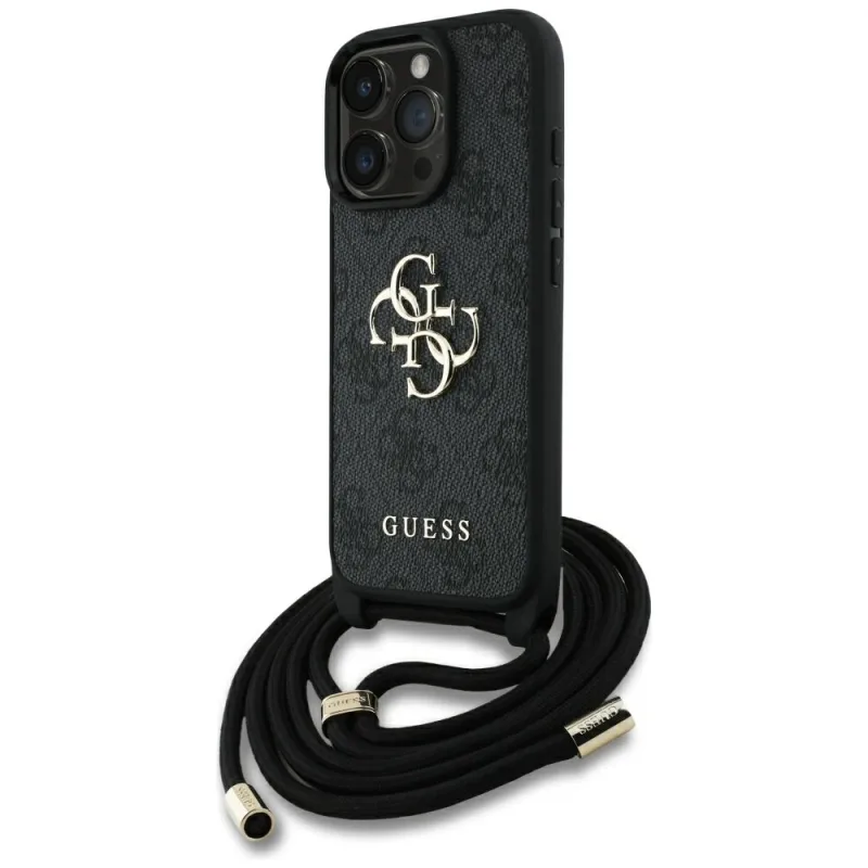 Crossbody puzdro Guess 4G Big Logo Cord Stap pre iPhone 16 Pro Black