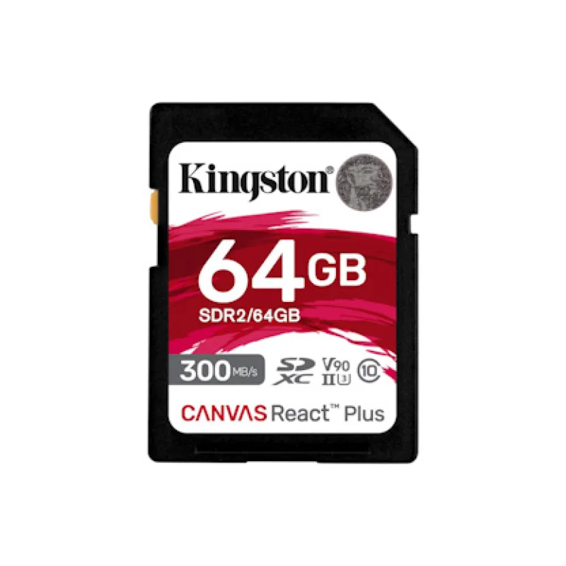 Kingston Canvas React Plus/ SDXC/ 64GB/ UHS-II U3/ Class 10 SDR2/64GB
