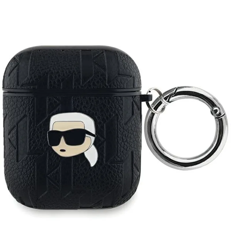 Karl Lagerfeld Monogram Karl Head puzdro pre AirPods 1 / 2 - čierne