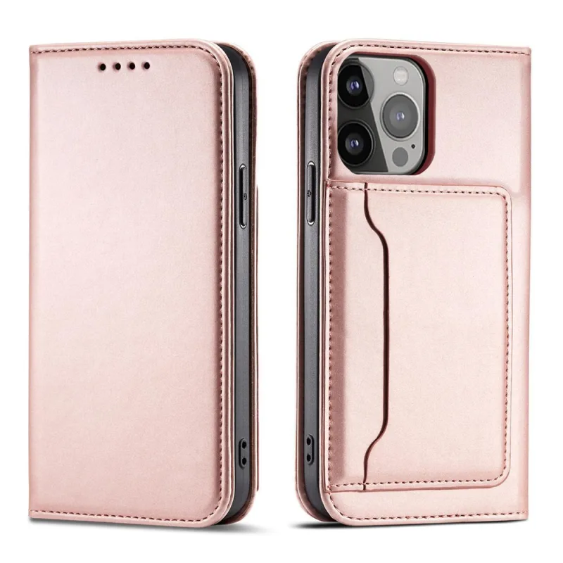 Puzdro na magnetickú kartu pre Samsung Galaxy S23 Flip Wallet Stand Pink