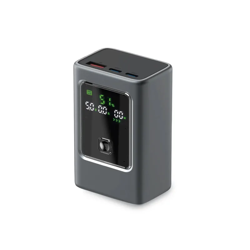 Powerbanka SBS 10000mAh PD 35W s LCD displejom - šedá