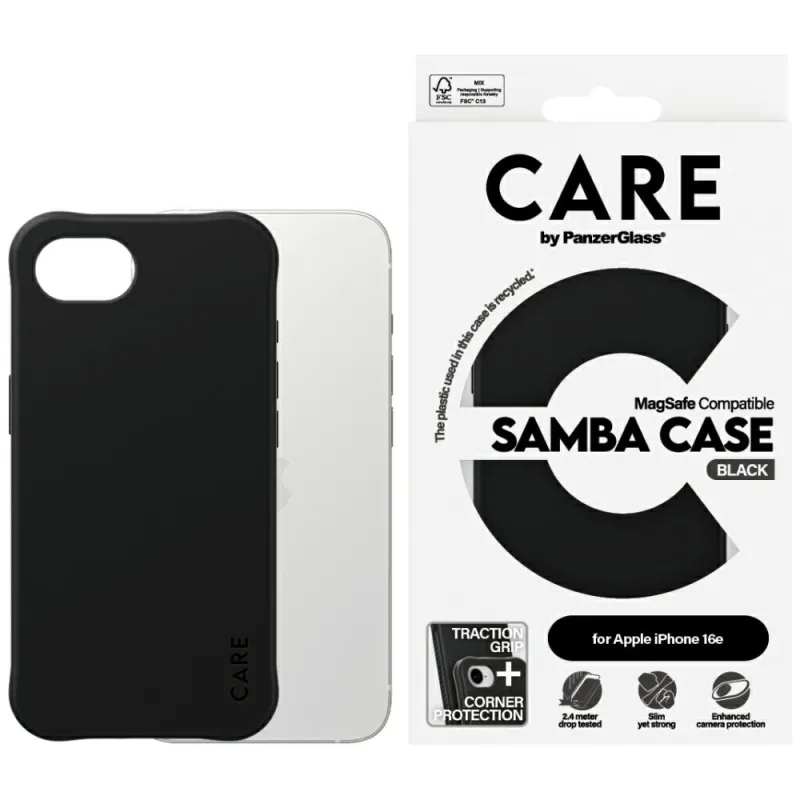 CARE by PanzerGlass Fashion Puzdro MagSafe na iPhone 16e – čierne