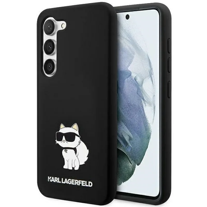 Karl Lagerfeld silikónové puzdro Choupette pre Samsung Galaxy S24+ - čierne