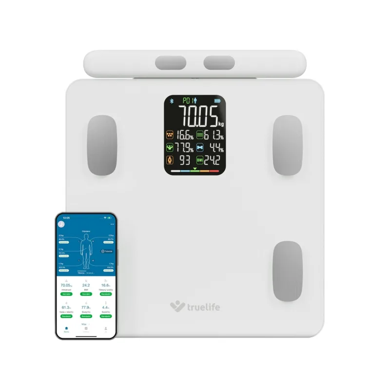 TrueLife FitScale W8 BT White - osobní diagnostická bluetooth váha…