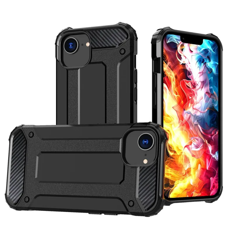 Kryt Hybrid Armor pre iPhone 16e - čierny