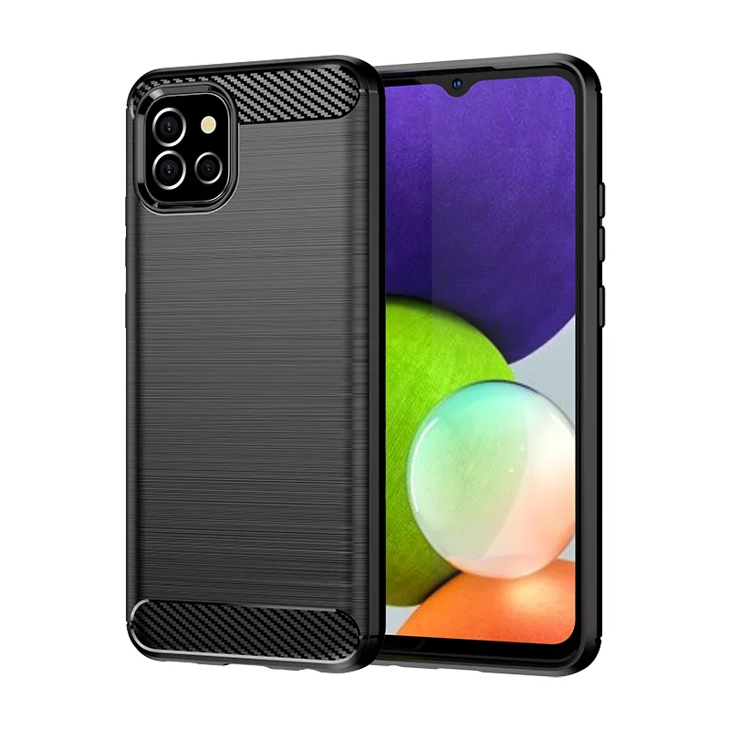 Carbon Case Flexible Cover Case pre Samsung A03S EU (166,5) čierny