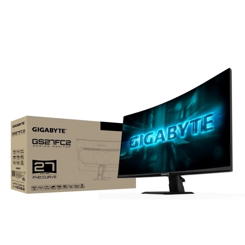 GIGABYTE LCD - 27" Gaming monitor GS27FC2, Prohnutý VA 1500R, 1920x1080…