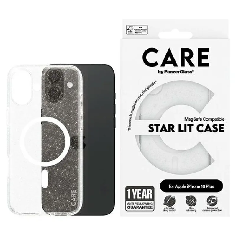 CARE by PanzerGlass Flagship Star Lit Case iPhone 16 Plus 6,7" bielo/biele MagSafe 1343