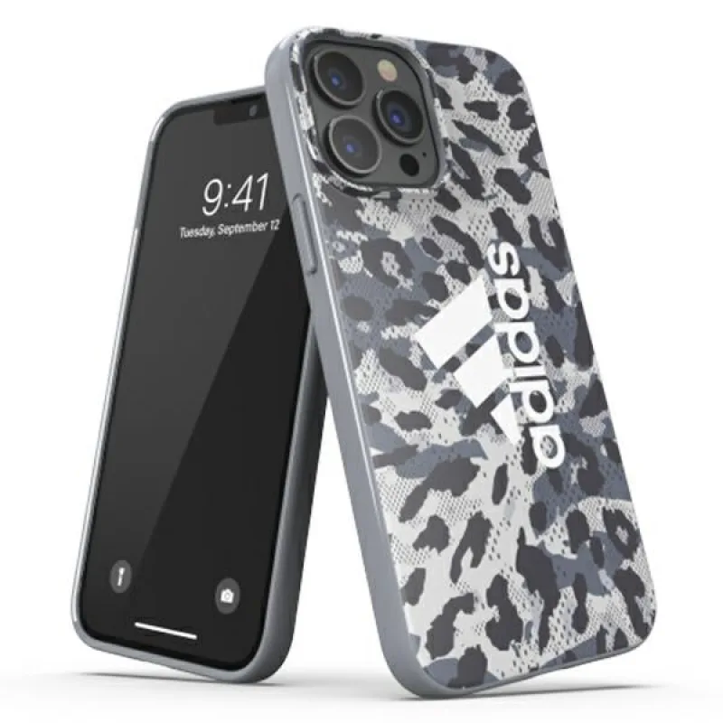 Puzdro Adidas OR SnapCase Leopard pre iPhone 13 Pro / iPhone 13 – šedé