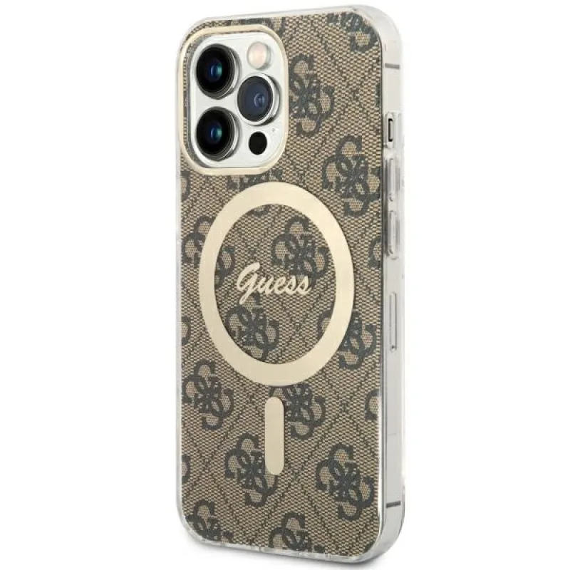 Guess GUHMP13LH4STW iPhone 13 Pro / 13 6,1" hnedo-hnedé pevné puzdro 4G MagSafe