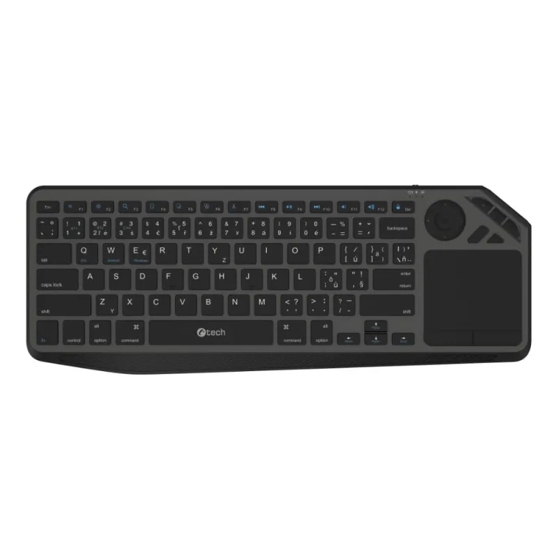 C-TECH Klávesnice WLTK-02, Bezdrátová, Touchpad, černá WLTK-02