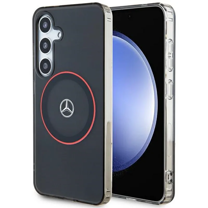 Puzdro Mercedes Double Layer W Red MagSafe pre Samsung Galaxy S24 - čierne