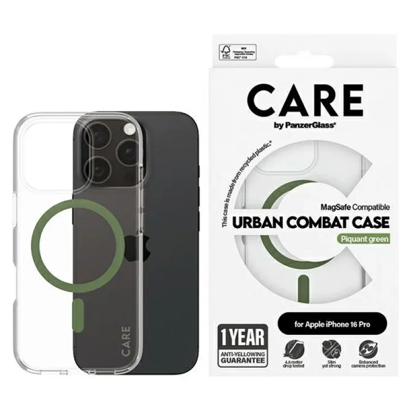 CARE by PanzerGlass Flagship Case iPhone 16 Pro 6,3" zelená/zelená MagSafe 1370