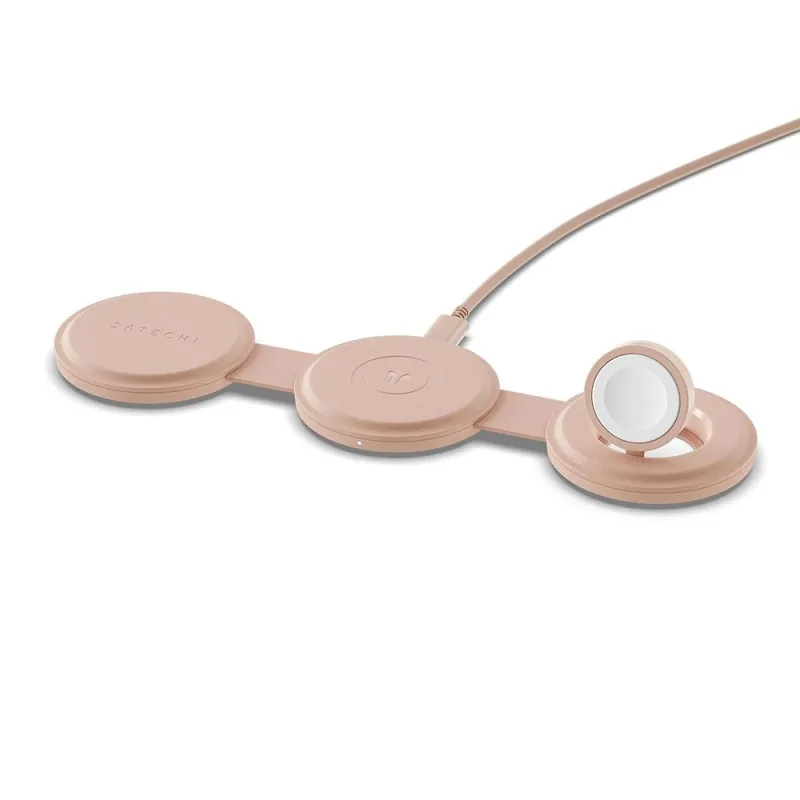 Satechi Qi2 OntheGo 3-in-1 Wireless Charger - Desert Rose