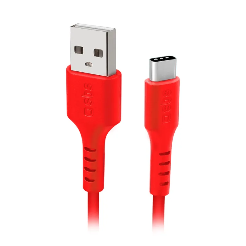 Kábel SBS TECABLEMICROC15R USB-A – USB-C 1,5 m – červený