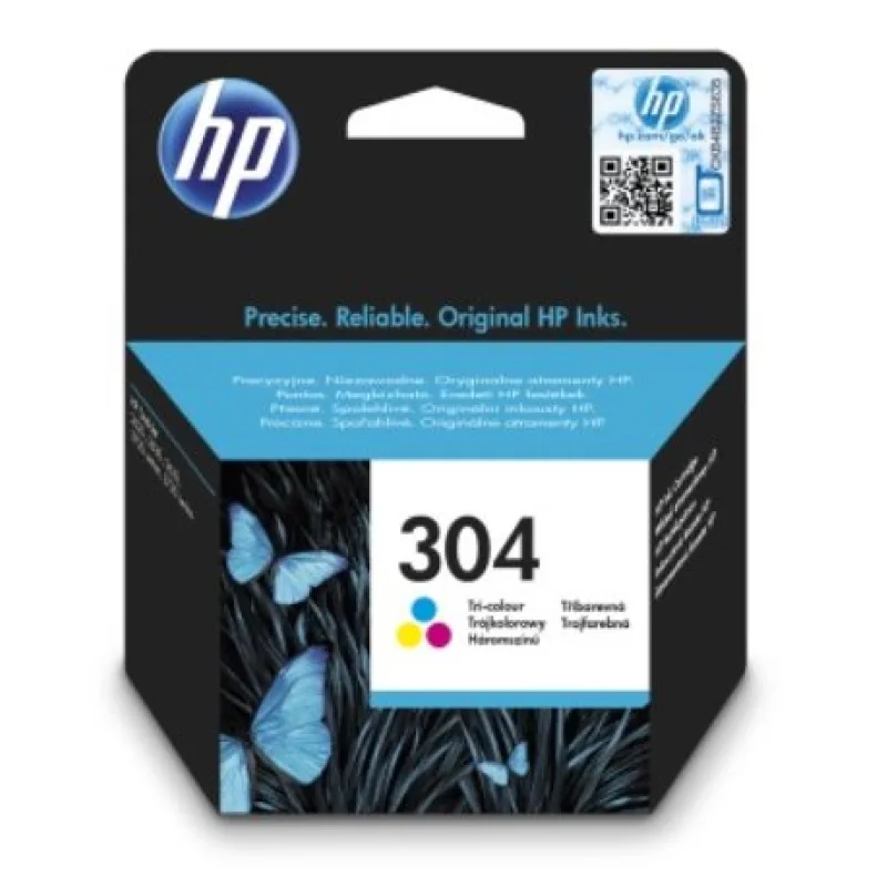 HP 304, Tri-color, 100str.Cartridge - Blister N9K05AE