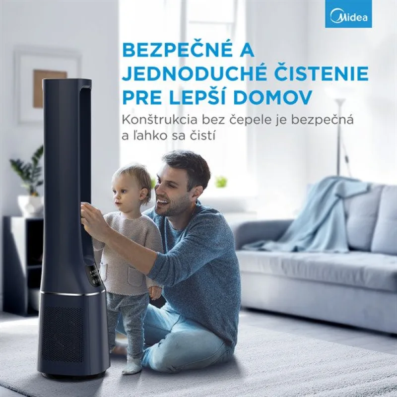 MIDEA Smart ventilátor a cisticka vzduchu bez lopatiek AMS150-PBW ,WiFi…