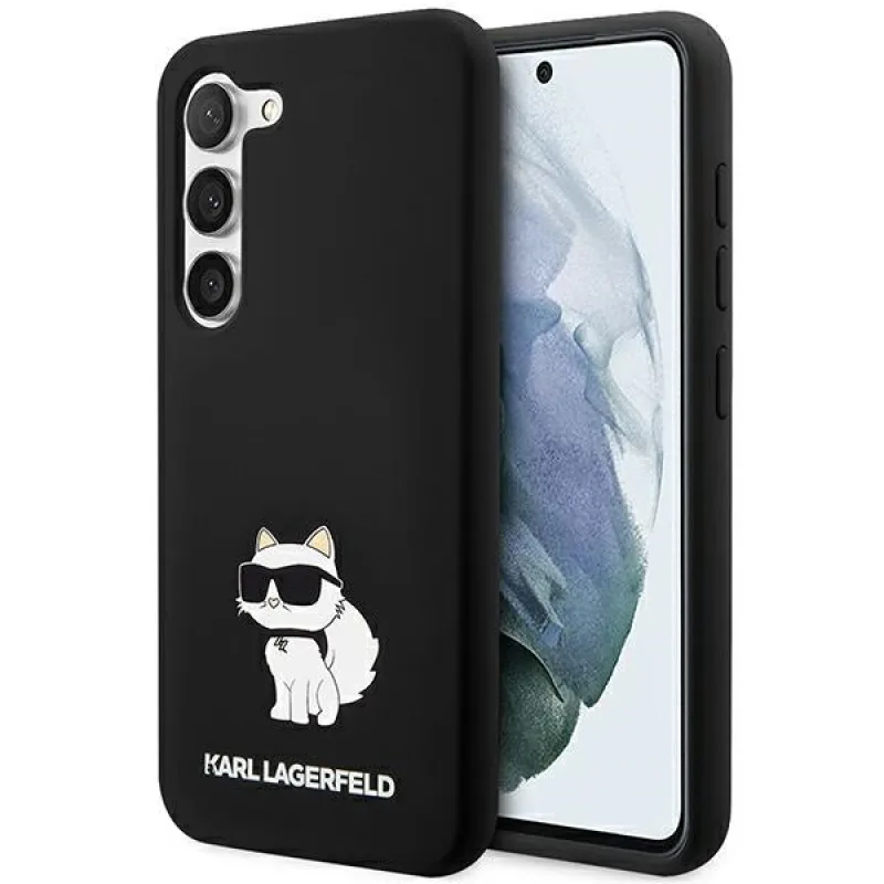 Karl Lagerfeld silikónové puzdro Choupette pre Samsung Galaxy S24 - čierne